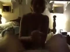 In a hardcore point-of-view film, a busty blonde milf engulfs my boner.